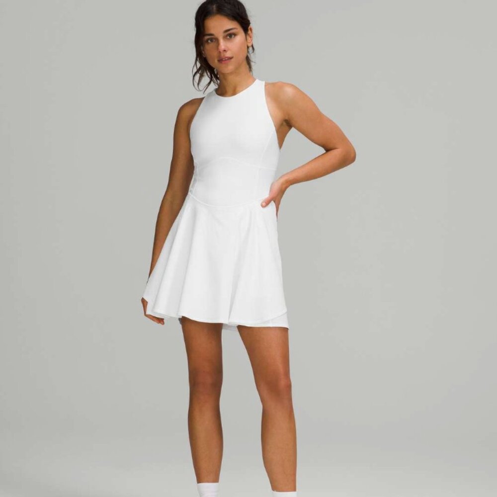 Lululemon Court Crush Dress White Size 8 Built-In Shorts Tenniscore
